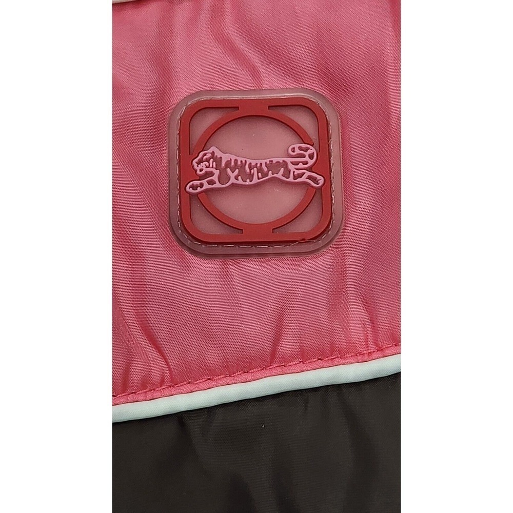 Vintage Le Tigre Women Reversible Puffer Vest Pink Argyle Y2K Mock Neck M - Picture 10 of 14